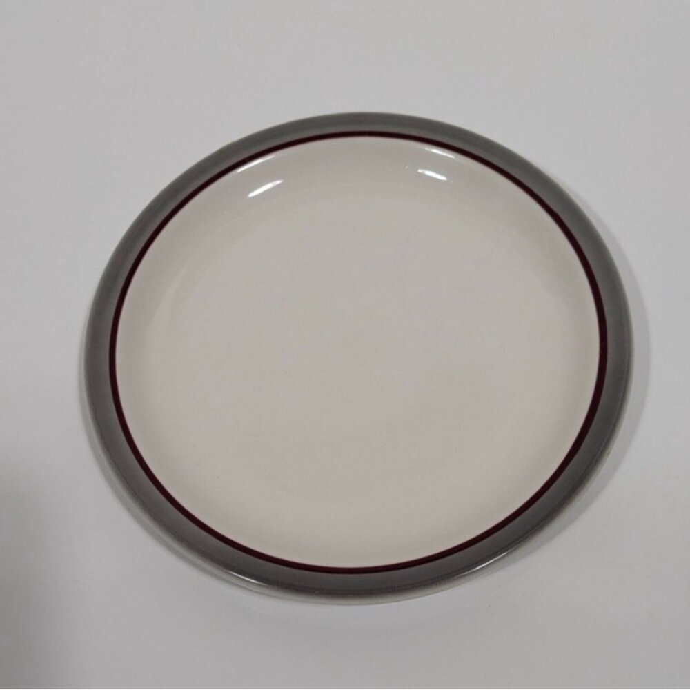 Syracuse China 7.25" Plate White With Gray Red Trim Durable Dinnerware USA